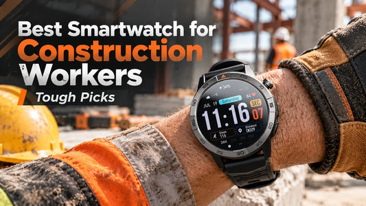 Best smartwatch for construction workers featuring a rugged smartwatch on a construction worker’s wrist at a jobsite