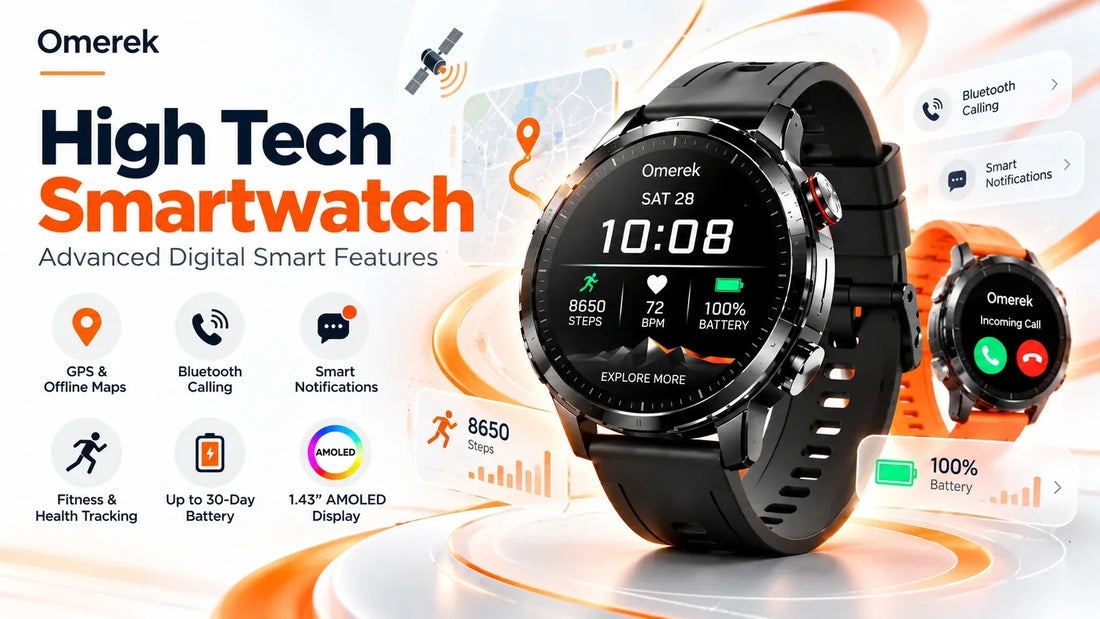 High tech watch Legion Pro smartwatch with GPS, Bluetooth calling, smart notifications and advanced digital features