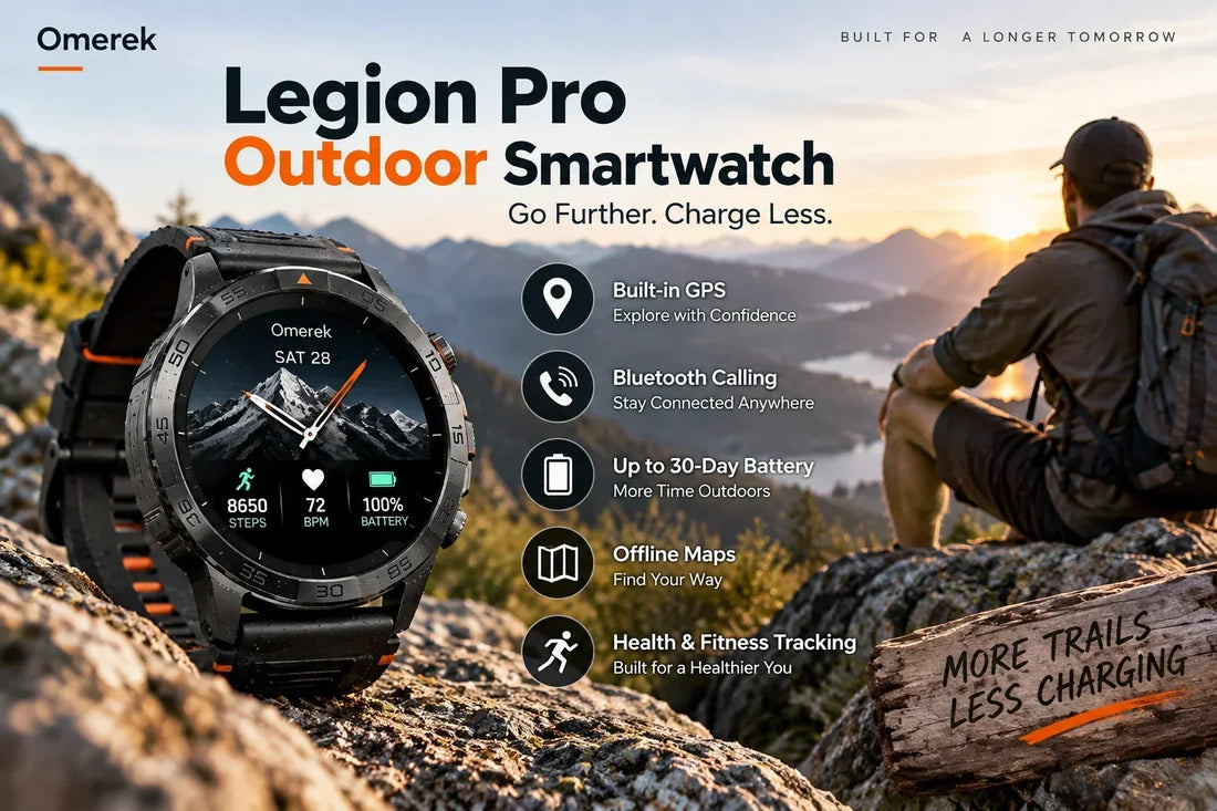 Legion Pro outdoor smartwatch with long battery life for hiking and outdoor adventures