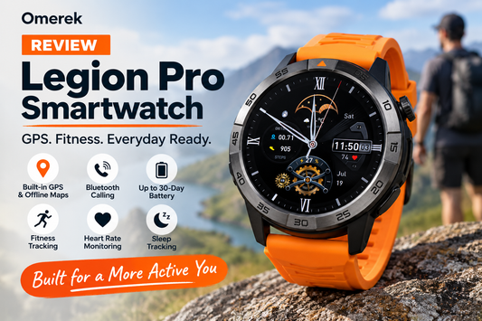 Legion Pro smartwatch review feature image showing GPS, fitness tracking, Bluetooth calling, heart rate, sleep tracking, and up to 30-day battery