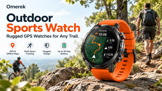 Outdoor sports watch with rugged GPS, offline maps, multi-sport tracking, and trail-ready design