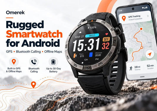 Rugged smartwatch for Android featuring Legion Pro with GPS, Bluetooth calling, and offline maps