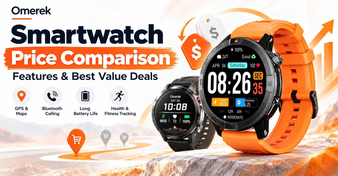 Smart watch price comparison featuring Legion Pro smartwatch, pricing, GPS, battery life and best value deals