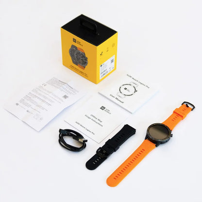 AGM Legion Pro smartwatch with charging accessories