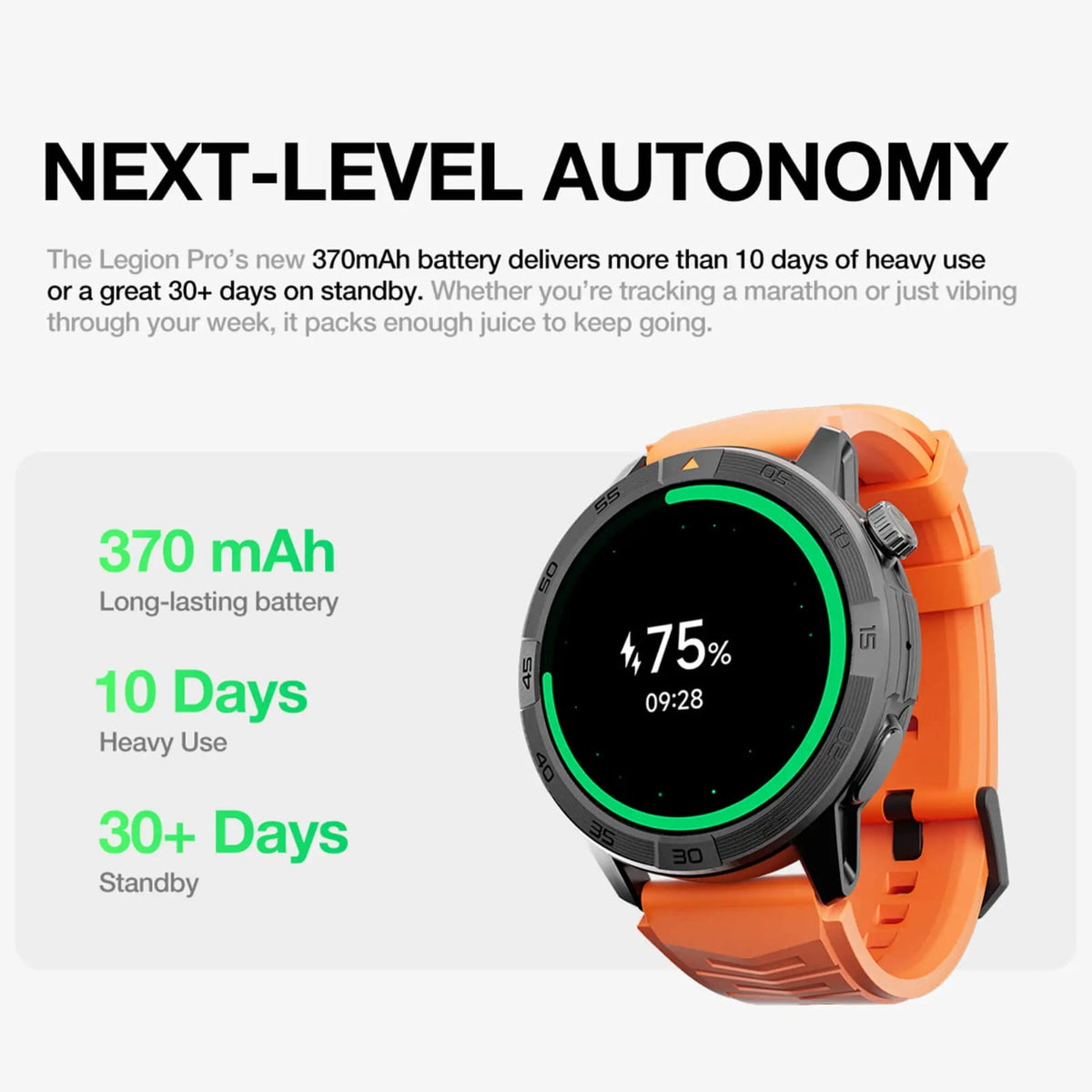 Legion Pro smartwatch with 30-day battery life